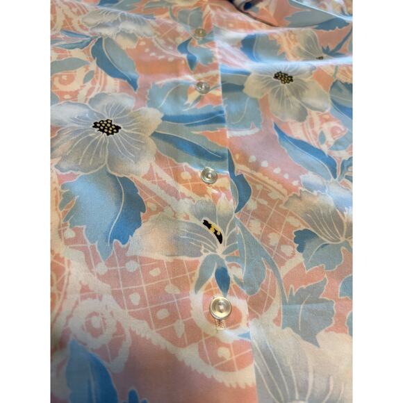 Vintage Ms Bond Volup Pastel Floral Polyester Blouse with Bow Detail - Picture 6 of 8